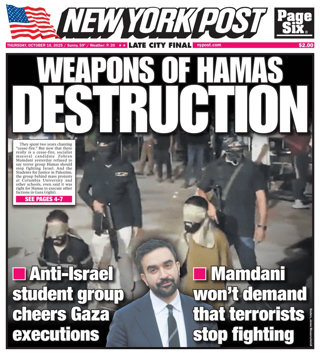 美国高校亲巴组织呼吁处死“犹太合作者” 哈马斯在加沙公开行刑引发震惊 - 1