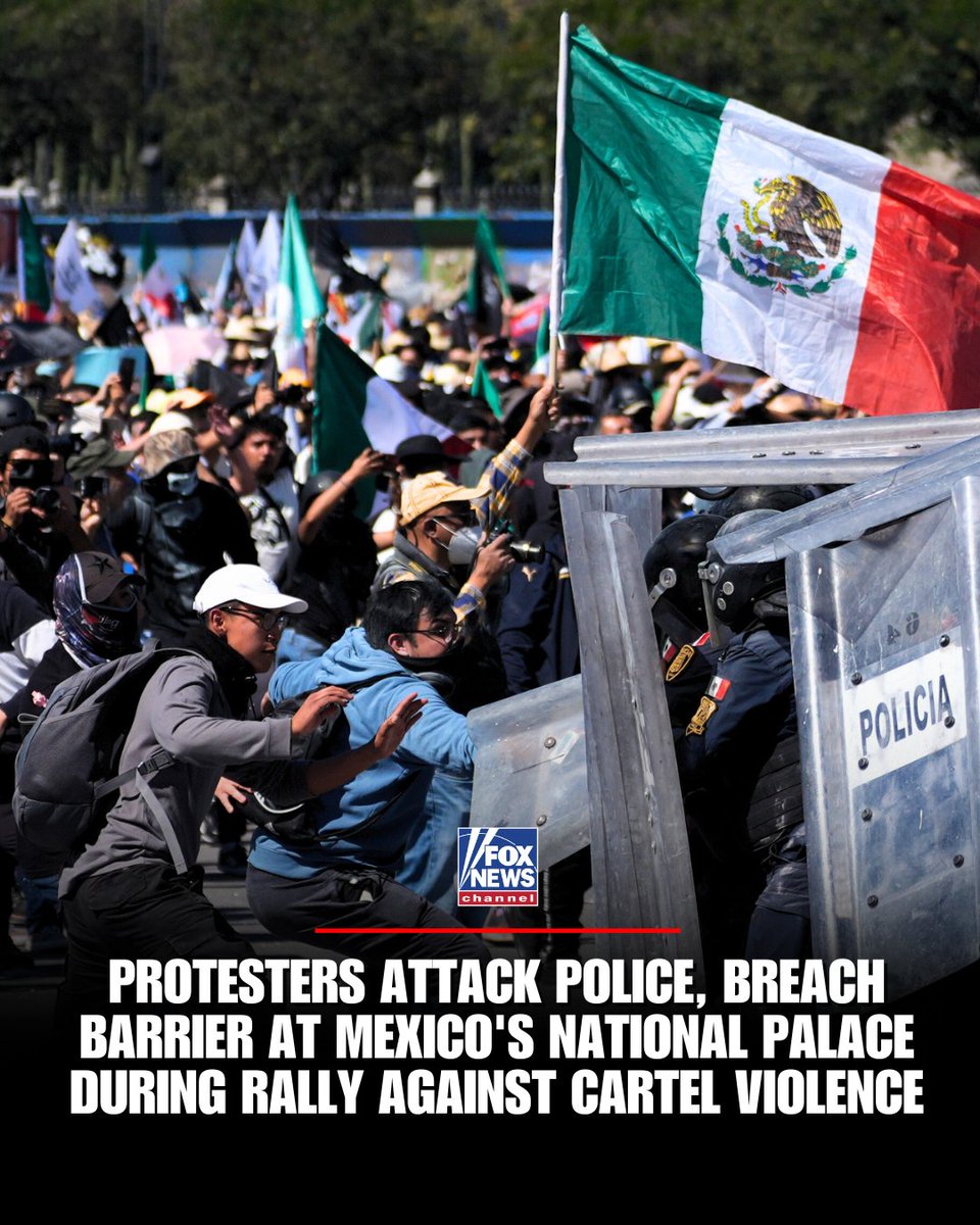 墨西哥国立宫爆发激烈冲突 数千民众抗议政府腐败与贩毒暴力 - 1