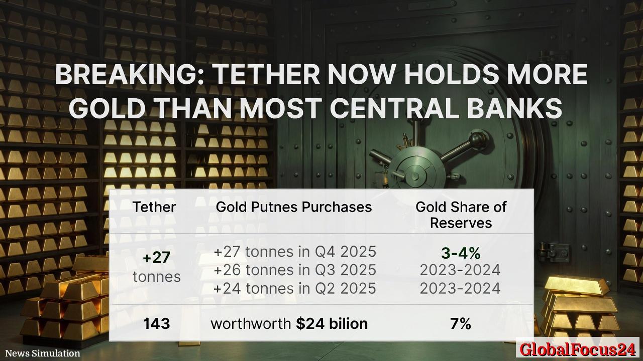 Tetherâs Gold Reserves Surge to $15B, Goldâs Share of Copious Reserves Hits 7% in Q3 2025 - 1