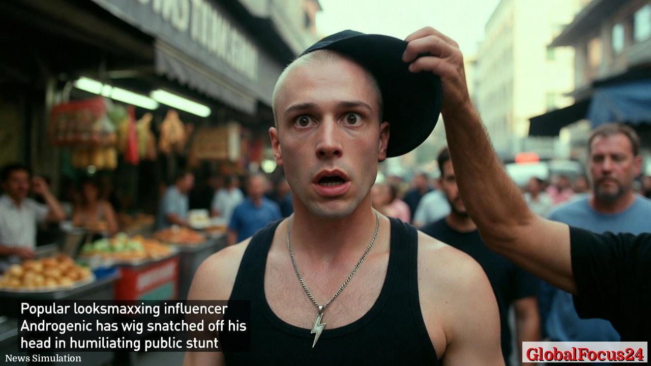 Public Wig-Removal Stunt Exposes Looksmaxxing Influencerâs Bald Truth in Public Shaming Enclosure - 1